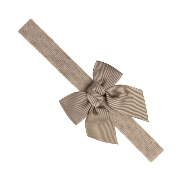 SIENA Čelenka na gumu s mašľou pre bábätká Headband baby bow taupe | Welcomebaby.sk