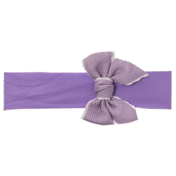 Dievčenská čelenka fialová s pikovou mašľou Headband with piqué hairbow light purple | Welcomebaby.sk