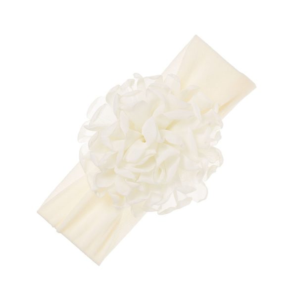 Čelenka krémová s veľkým kvetom pre bábätká Headband baby with extra large schiffon flower cream | Welcomebaby.sk