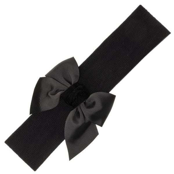 Čelenka čierna s kombinovanou mašľou Headband with combined hairbow black | Welcomebaby.sk