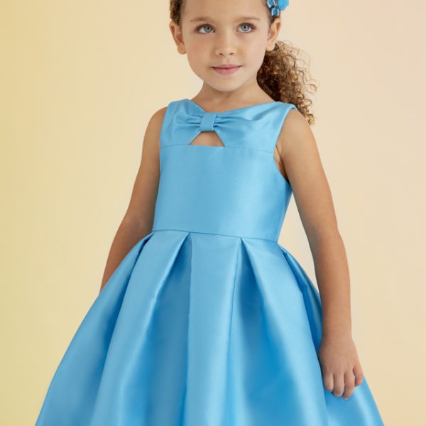 ABEL & LULA Sviatočné šaty modré s mašľou Plain dress blue turquoise 5054 | Welcomebaby.sk