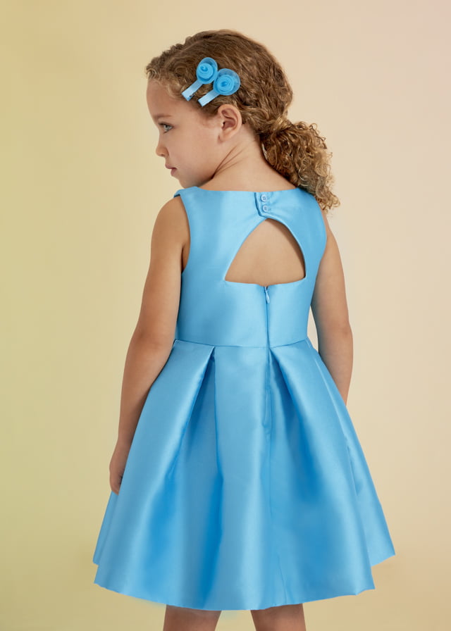 ABEL & LULA Sviatočné šaty modré s mašľou Plain dress blue turquoise 5054 | Welcomebaby.sk