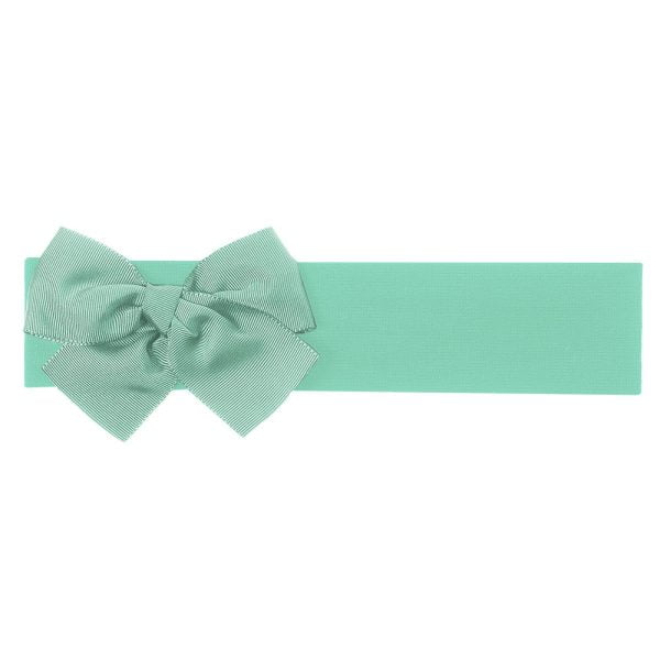 Čelenka aqua modrozelená so saténovou mašľou Headband with hairbow 2651074305 | Welcomebaby.sk