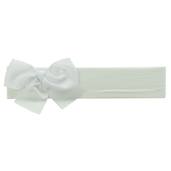 Čelenka biela so saténovou mašľou Headband with hairbow white 265107430 | Welcomebaby.sk