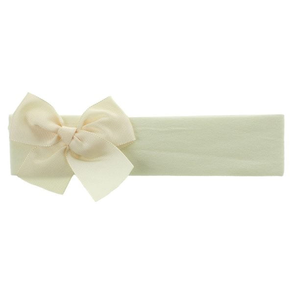 Čelenka krémová so saténovou mašľou Headband with hairbow cream 265107430 | Welcomebaby.sk