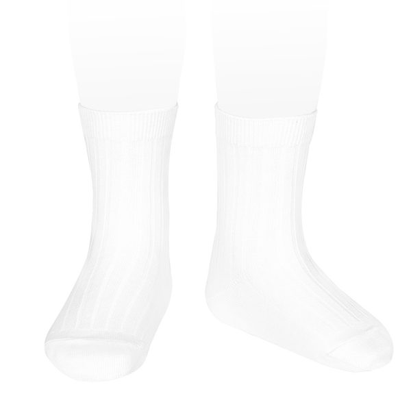 CÓNDOR Rebrované ponožky biele Ribbed socks white 2016 | Welcomebaby.sk