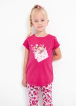 MAYORAL Dievčenské tričko s krátkym rukávom a potlačou ružové Tshirt with short sleeves pink 3070 | Welcomebaby.sk