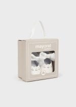 MAYORAL Slávnostné capačky s mašľou biele Boots ceremonia white 9631 | Welcomebaby.sk