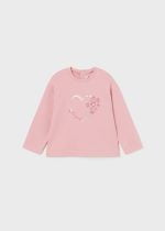 MAYORAL Dievčenské tričko ružové s dlhým rukávom srdiečka Long sleeve t-shirt pink 116 | Welcomebaby.sk