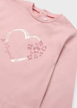 MAYORAL Dievčenské tričko ružové s dlhým rukávom srdiečka Long sleeve t-shirt pink 116 | Welcomebaby.sk