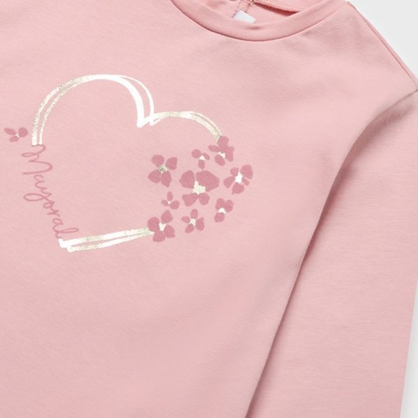 MAYORAL Dievčenské tričko ružové s dlhým rukávom srdiečka Long sleeve t-shirt pink 116 | Welcomebaby.sk