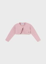 MAYORAL Dievčenské bolerko s jemným vzorom ružové Basic knit cardigan rosado 308 | Welcomebaby.sk