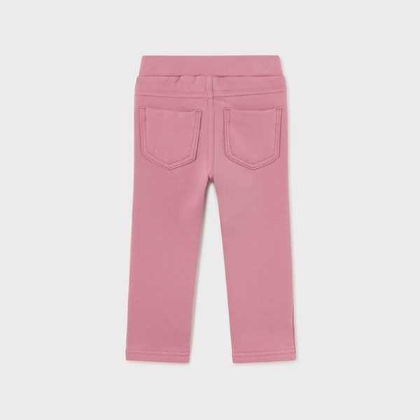 MAYORAL Dievčenské dlhé nohavice s vreckovým lemovaním svetloružové Fleece basic trousers blush 560 | Welcomebaby.sk