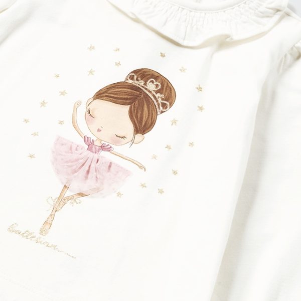 MAYORAL Dievčenské tričko baletka biele s dlhým rukávom Long sleeve tshirt ballerina 2006 | Welcomebaby.sk