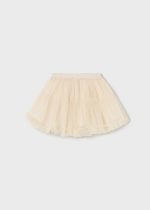 MAYORAL Dievčenská tylová sukňa s bodkami krémová Tulle skirt chickpea 2967 | Welcomebaby.sk