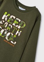 MAYORAL Chlapčenské tričko s dlhým rukávom a s nápisom zelené Long sleeved tshirt green 4037 | Welcomebaby.sk