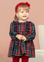 ABEL & LULA Kárované šaty modré s dlhým rukávom pre bábätká Plaid dress navy 5512 | Welcomebaby.sk