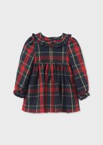 ABEL & LULA Kárované šaty modré s dlhým rukávom pre bäbätká Plaid dress navy 5512 | Welcomebaby.sk