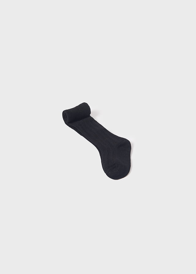 ABEL & LULA Dievčenské rebrované podkolienky s trblietkami čierne Lurex knee high socks black 5972 | Welcomebaby.sk