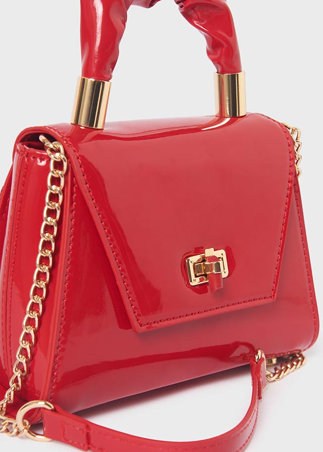 ABEL & LULA Dievčenská elegantná lesklá kabelka červená Patent leather bag red 5992 | Welcomebaby.sk