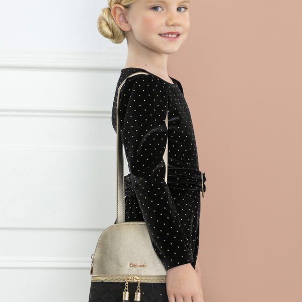 ABEL & LULA Dievčenský štýlový ruksak zlatočierny Backpack gold black 5994 | Welcomebaby.sk