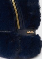 ABEL & LULA Dievčenský kožušinový ruksak tmavomodrý Faux fur backpack navy 5995 | Welcomebaby.sk