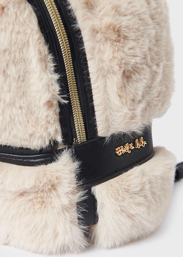 ABEL & LULA Dievčenský kožušinový ruksak béžový Faux fur backpack beige 5995 | Welcomebaby.sk