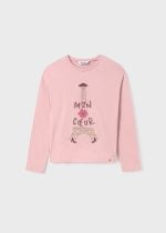 MAYORAL Dievčenské tričko s dlhým rukávom s obrázkom ružové Long sleeved tshirt colorete 7045 | Welcomebaby.sk