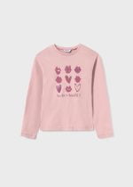 MAYORAL Dievčenské tričko s dlhým rukávom s potlačou ružové Long sleeve tshirt pink 7048 | Welcomebaby.sk