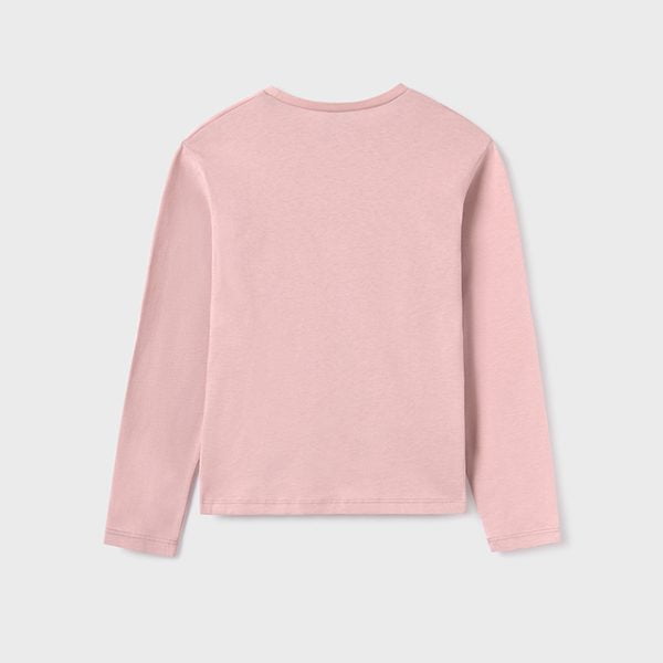 MAYORAL Dievčenské tričko s dlhým rukávom s potlačou ružové Long sleeve tshirt pink 7048 | Welcomebaby.sk