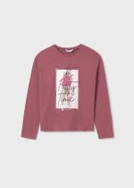 MAYORAL Dievčenské tričko s dlhým rukávom s obrázkom postavy ružové Long sleeve tshirt pink 7057 | Welcomebaby.sk