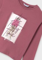 MAYORAL Dievčenské tričko s dlhým rukávom s obrázkom postavy ružové Long sleeve tshirt pink 7057 | Welcomebaby.sk