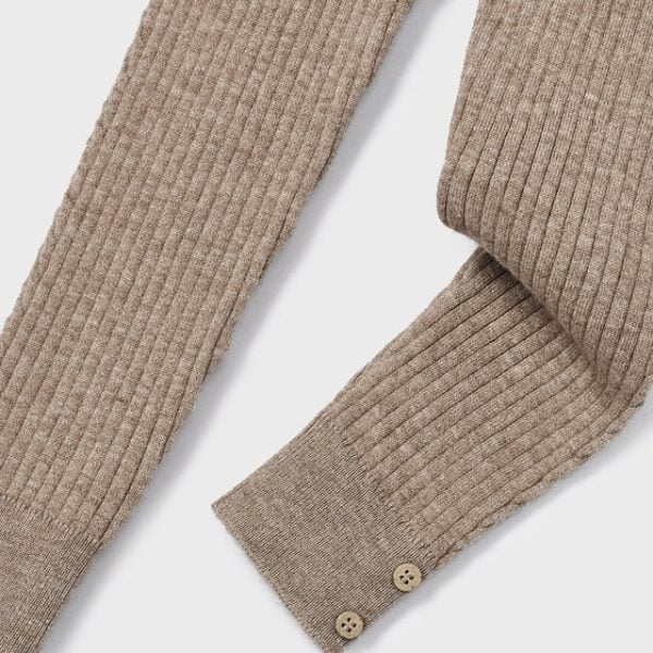 MAYORAL Dievčenské pletené béžové rebrované legíny Ribbed leggings beige 10582 | Welcomebaby.sk