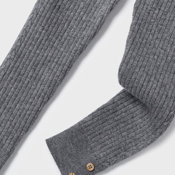 MAYORAL Dievčenské pletené sivé rebrované legíny Ribbed leggings grey 10582 | Welcomebaby.sk