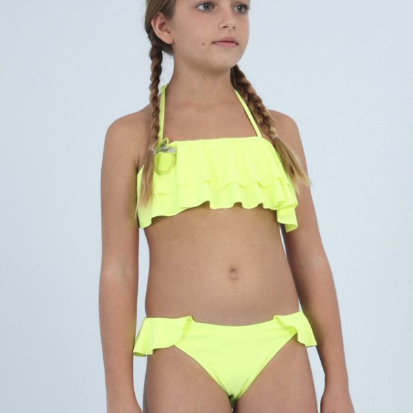 MAYORAL Dvojdielne plavky neon s volánom Bikini ruffle 6752 | Welcomebaby.sk