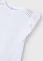 MAYORAL Dievčenské tielko s výšivkou biele Girl crochet detail top white 3010 | Welcomebaby.sk