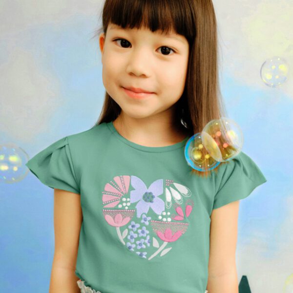 MAYORAL Dievčenské tričko s krátkym rukávom zelené Girl print tshirt mint 3015 | Welcomebaby.sk