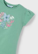 MAYORAL Dievčenské tričko s krátkym rukávom zelené Girl print tshirt mint 3015 | Welcomebaby.sk