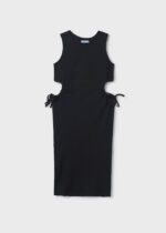 MAYORAL Rebrované šaty na hrubé ramienka čierne Girl midi ribbed dress black 6985 | Welcomebaby.sk