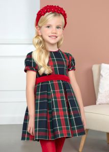 Detské kárované spoločenské šaty červené | Welcomebaby.sk