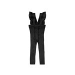 CÓNDOR Pančuchy na traky čierne s volánom bez nožičiek Flounced Suspender Cotton Leggings black 2401 | Welcomebaby.sk