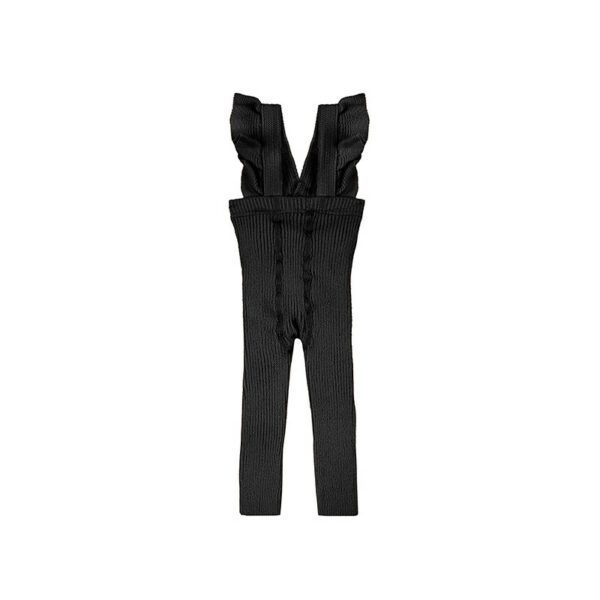 CÓNDOR Pančuchy na traky čierne s volánom bez nožičiek Flounced Suspender Cotton Leggings black 2401 | Welcomebaby.sk