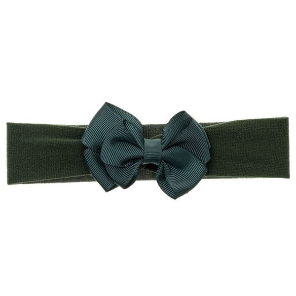 SIENA Elastická čelenka tmavozelená s dvojitou mašľou Headband bow dark green 211106505 | Welcomebaby.sk