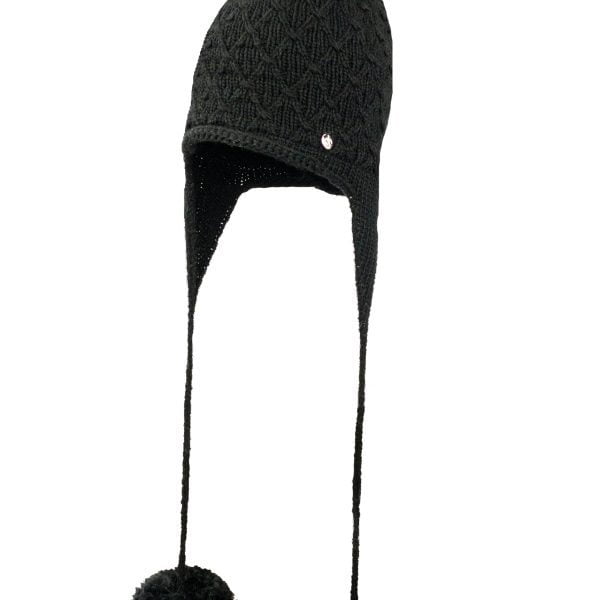 JAMIKS Čiapka s brnbolcami CARMINIA IV čierna Hat with pompom black JZG056 | Welcomebaby.sk