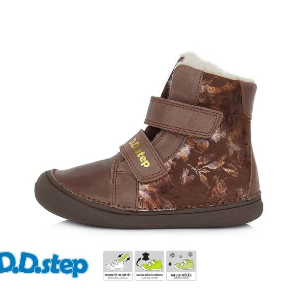 DD STEP Dievčenské vyššie topánky hnedé Shoes chocolate W078 339BM | Welcomebaby.sk