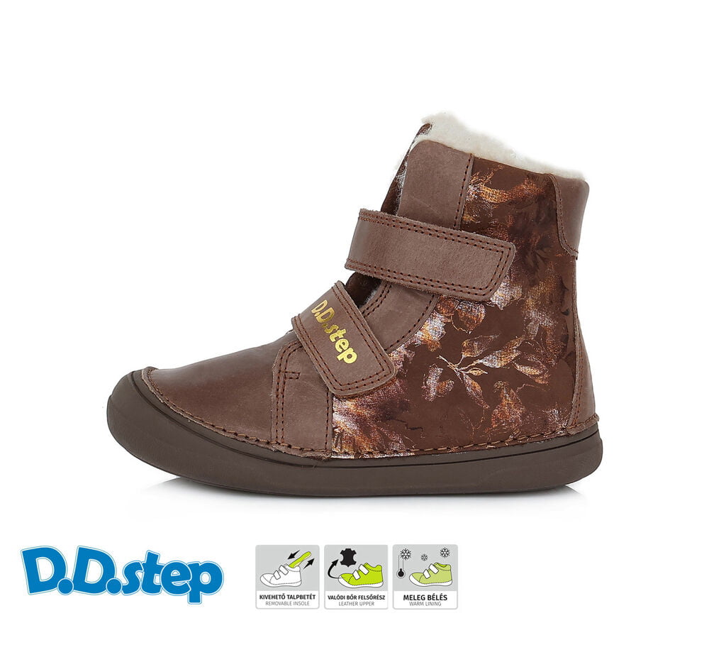 DD STEP Dievčenské vyššie topánky hnedé Shoes chocolate W078 339BM | Welcomebaby.sk