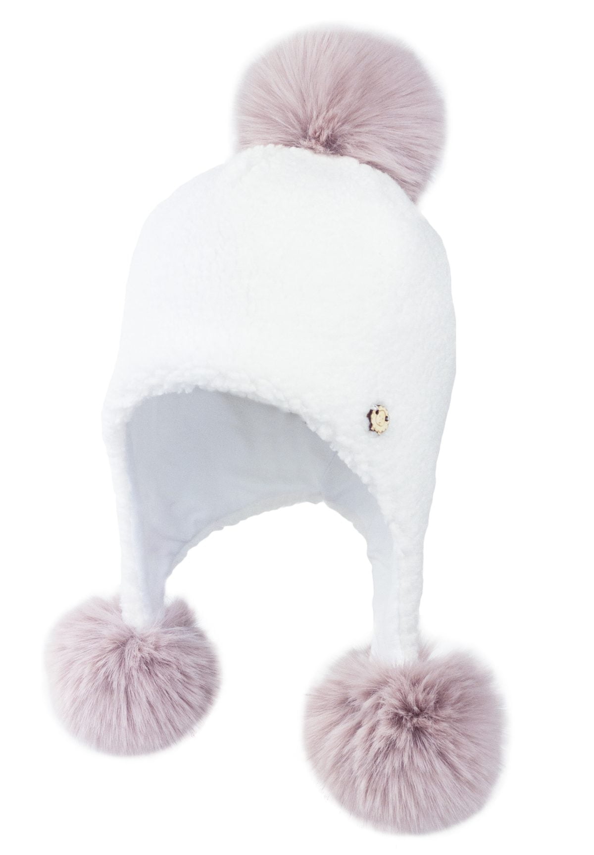 JAMIKS Dievčenská čiapka s brmbolcom a brmbolcovými ušami NAMASTE II biela Hat with ears pom pom white JZG133 | Welcomebaby.sk