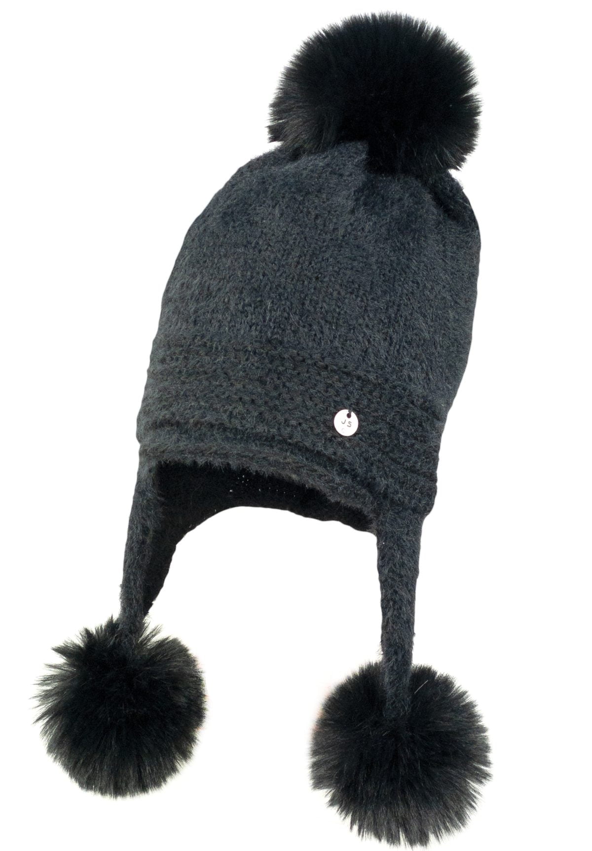 JAMIKS Čiapka s uškami s brmbolcami SALAMBRA II čierna Hat with ears pom pom black JZG155 | Welcomebaby.sk