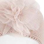 CÓNDOR Pletená čelenka ružová s veľkým tylovým kvetom Garter stitch headband with tulle flower 50058 | Welcomebaby.sk