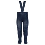 CÓNDOR Rebrované pančuchy na traky modré Rib Tights With Elastic Suspenders navy 2416 | Welcomebaby.sk